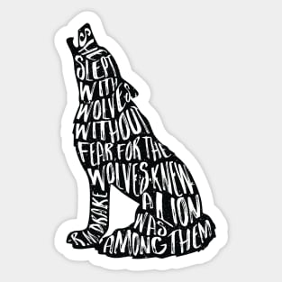 Wolf typography quote Sticker